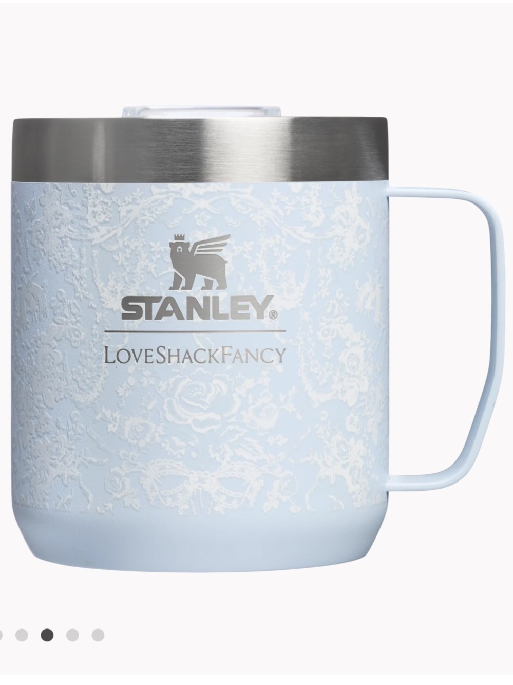 NIB Stanley x LoveShackFancy Toscana Toile Alpine Blue Travel Mug